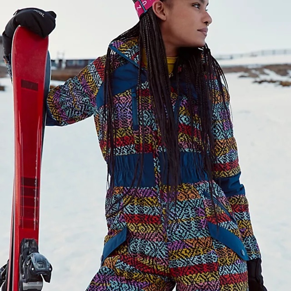 $598! Free People Movement All Prepped Jacquard Ski Suit Confetti Combo Small - Picture 3 of 5